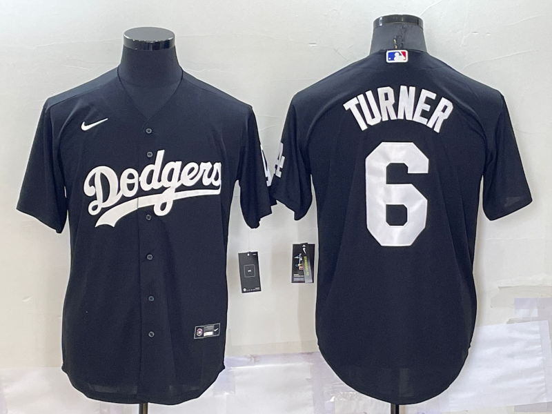 Men's Los Angeles Dodgers Trea Turner #6 Black Baseball Jersey
